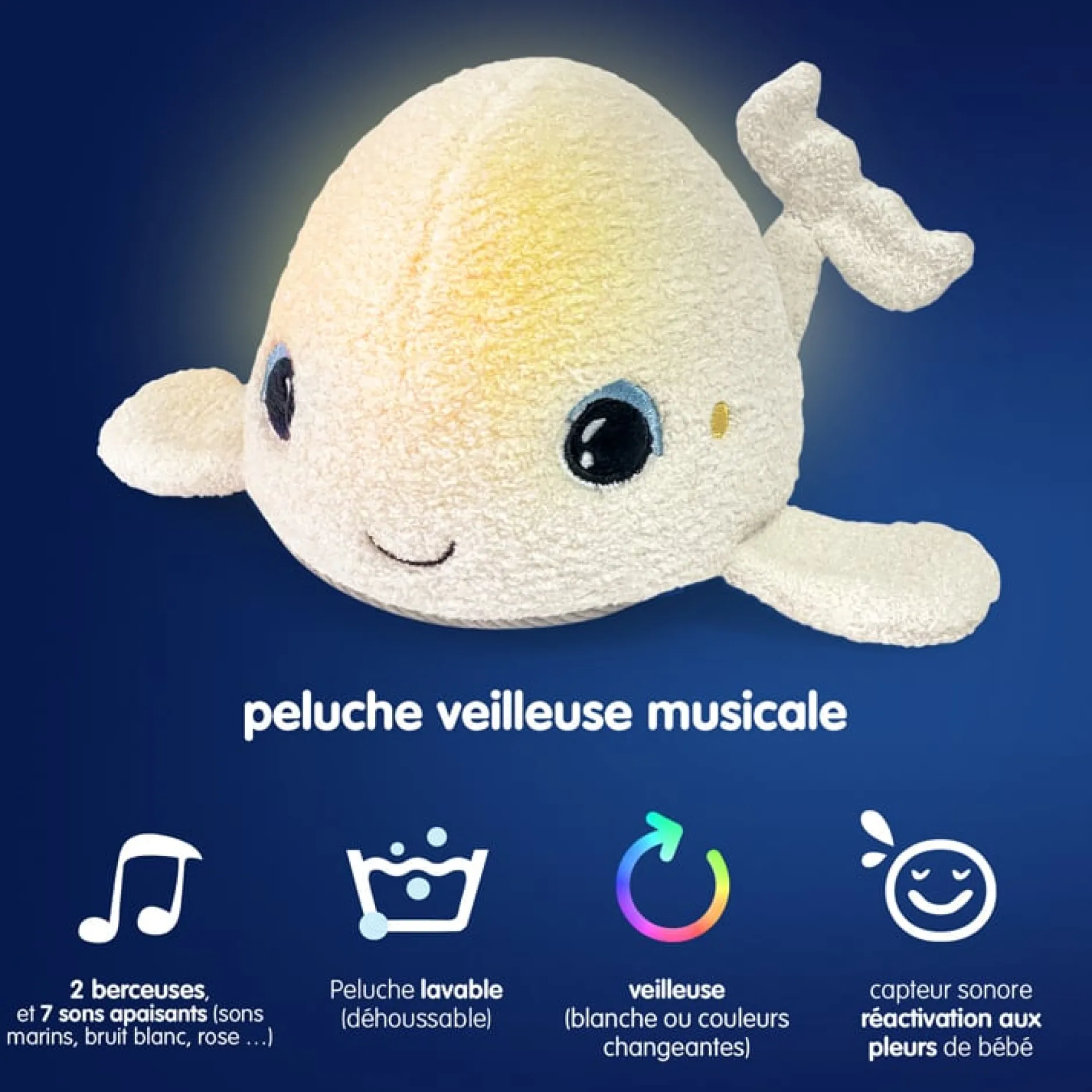 Veilleuses*Pabobo Peluche veilleuse de Béluga