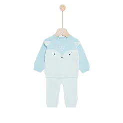 Collection Tricot*P'tit bisou Petit Cocon Mignon Ensemble en tricot de Bleu