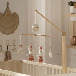 Mobiles*Sauthon Baby Déco Petit cœur Mobile musical de Vieux rose