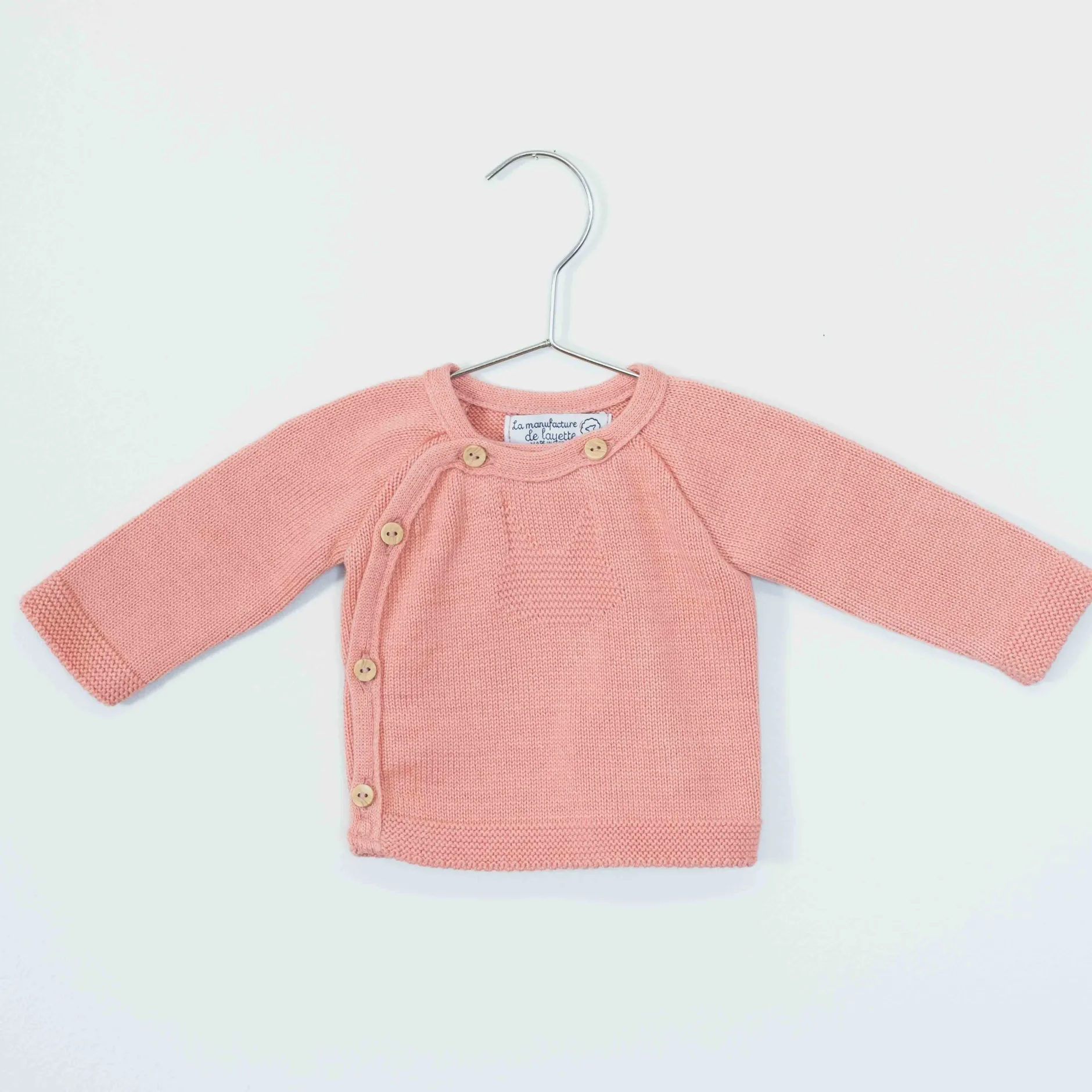 Vêtements Naissance*La Manufacture de Layette Petits chats Brassière en tricot de Rose