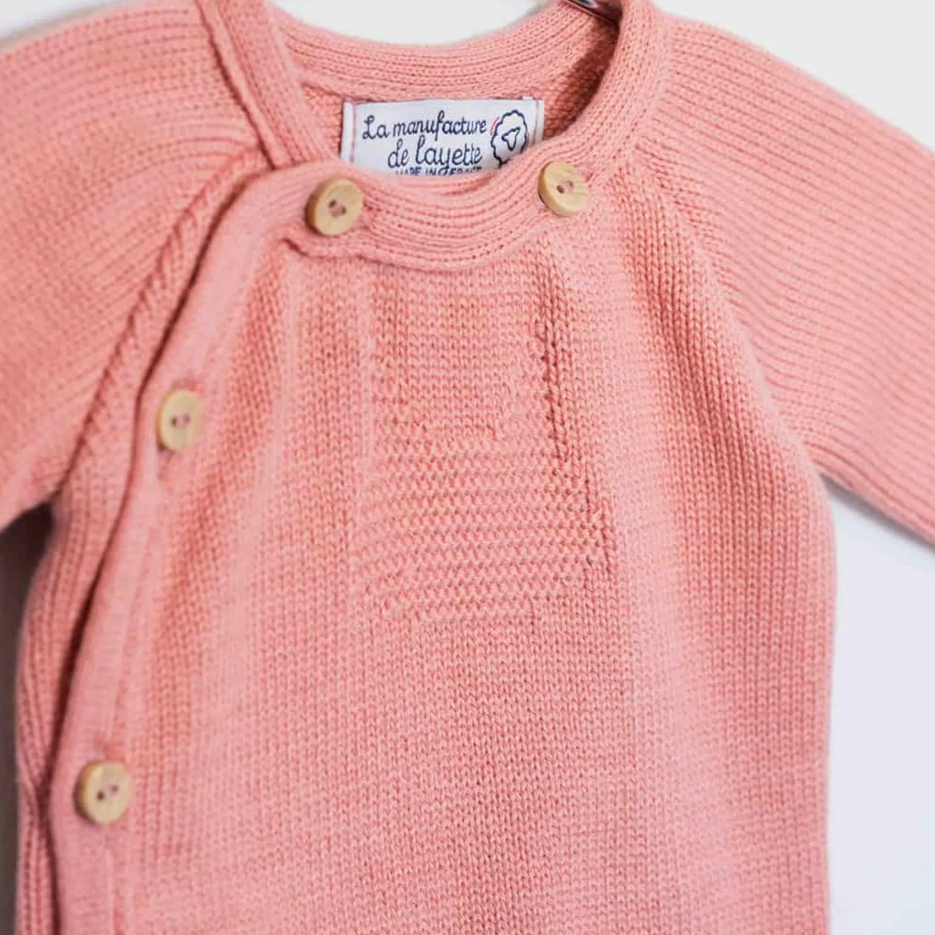 Vêtements Naissance*La Manufacture de Layette Petits chats Brassière en tricot de Rose