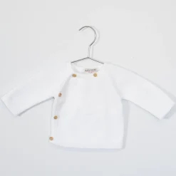 Vêtements Naissance*La Manufacture de Layette Petits chats Brassière en tricot de Blanc