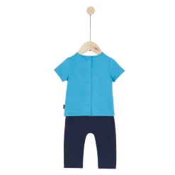 Pantalons, Shorts|T-Shirts, Polos, Chemises*P'tit bisou Plage Ensemble Pantalon + Tee-shirt de Bleu
