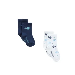Chaussettes, Chaussons*P'tit bisou Plage Lot 2 Paires de chaussettes de Bleu/Blanc