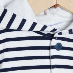 Vestes, Manteaux, Pilotes*P'tit bisou Plage Veste à capuche 1 mois de Rayures Saturday