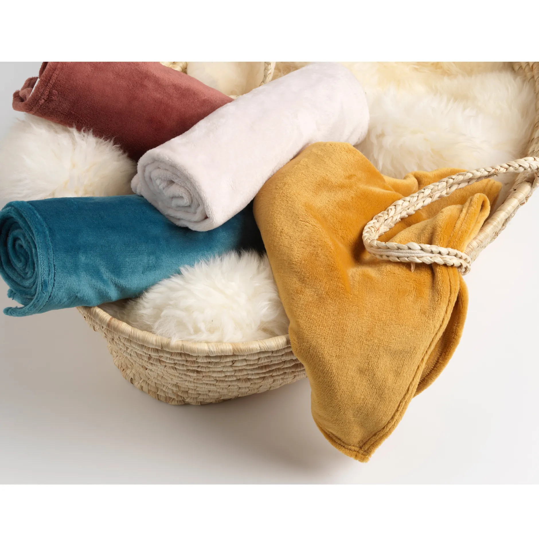 Plaids*Petit à petit Plaid tout doux de Rose framboise