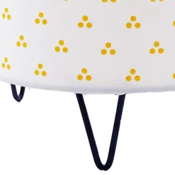 Lampes*Sauthon Baby's Sweet Home Pluche et Pompon luminaire de Blanc/Jaune