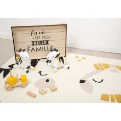 Tapis*Sauthon Baby's Sweet Home Pluche et Pompon tapis de chambre 90x130 de Blanc