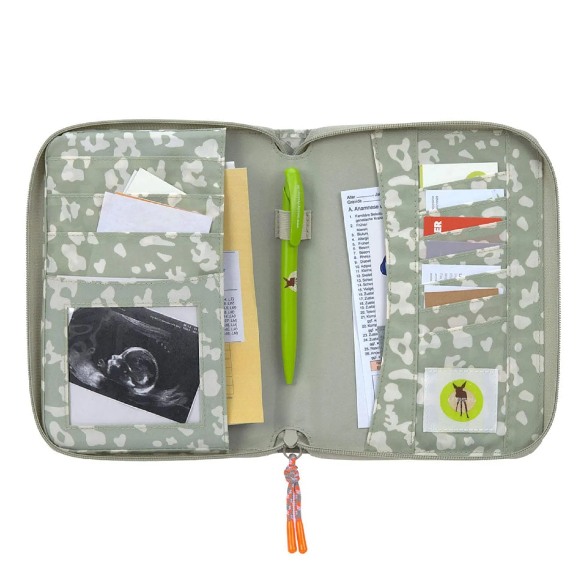 Protège-Carnet De Santé*Lässig Pochette carnet de santé de Leo kaki clair