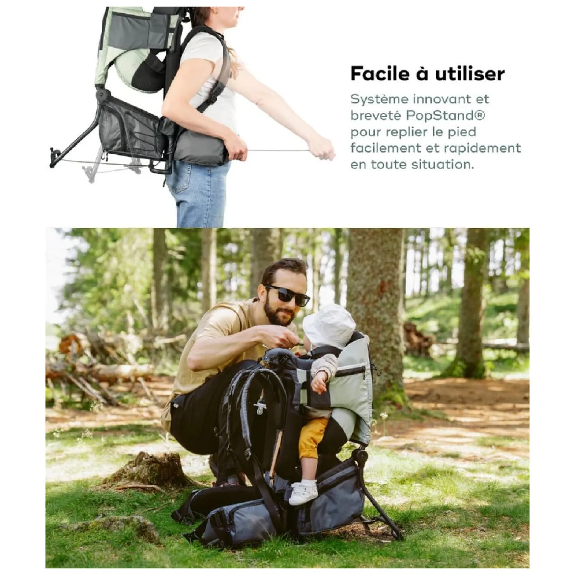 Tout Pour Vos Balades|Porte Bébé Dorsal*Babymoov Porte-bébé de randonnée Moov & Hike de Sauge