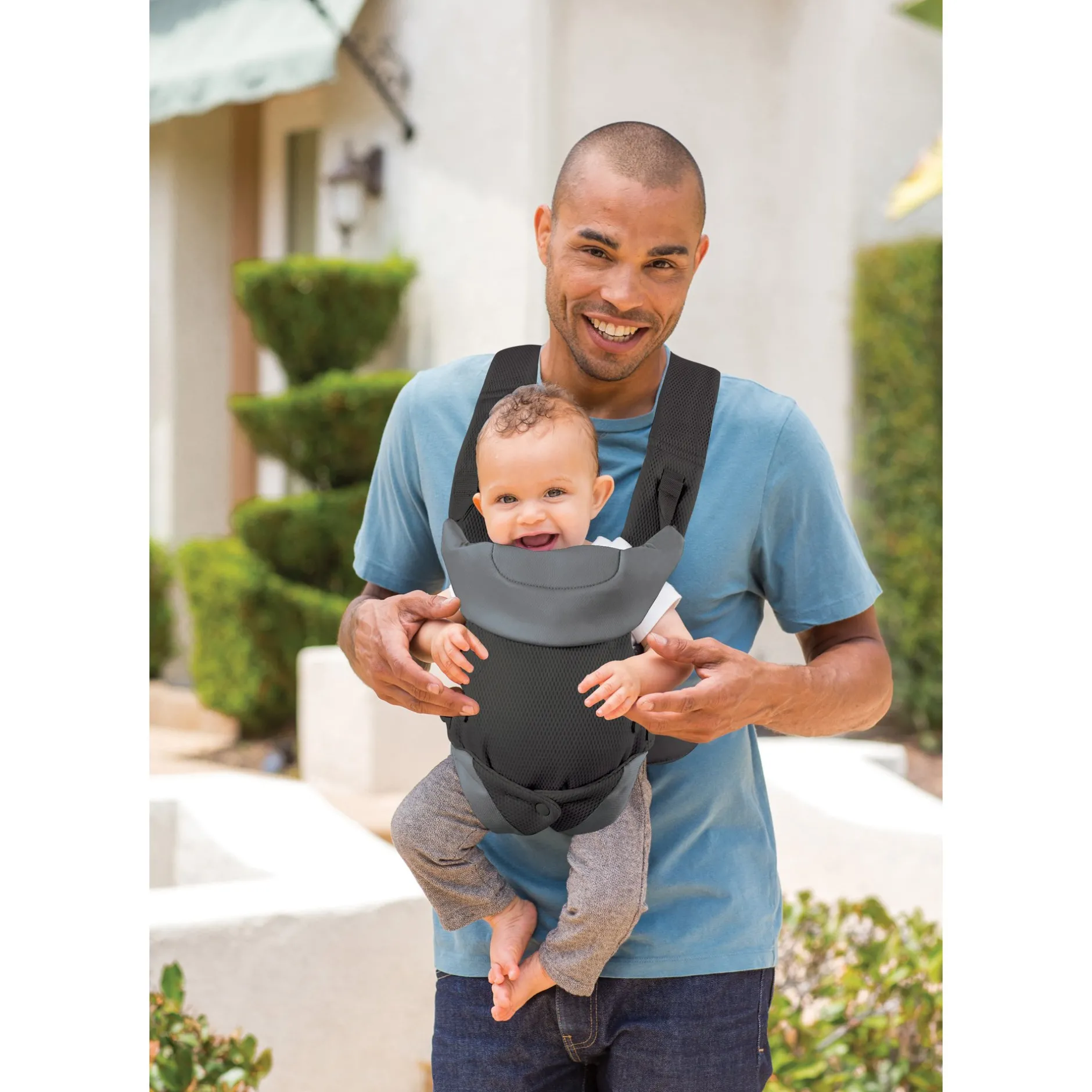 Tout Pour Vos Balades|Porte Bébé Dorsal*Infantino Porte-bébé Flip 4 en 1 Convertible Air de Gris