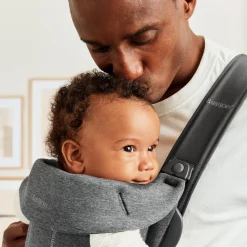 Porte Bébé Ventral|Tout Pour Vos Balades*BabyBjörn Porte-bébé Mini de Gris Foncé Jersey 3D