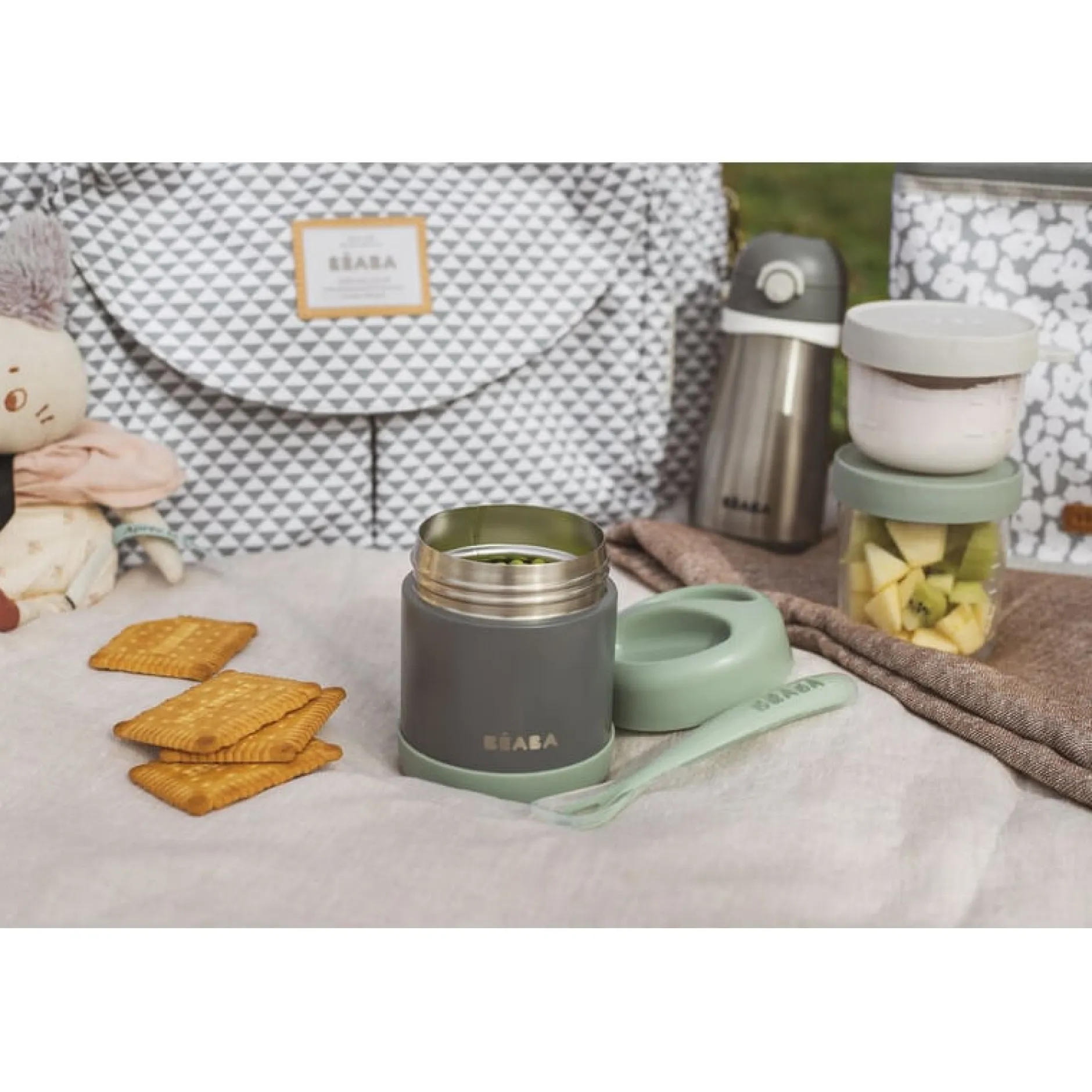 Pots*Béaba Portion inox isotherme 300 ml de Mineral Grey