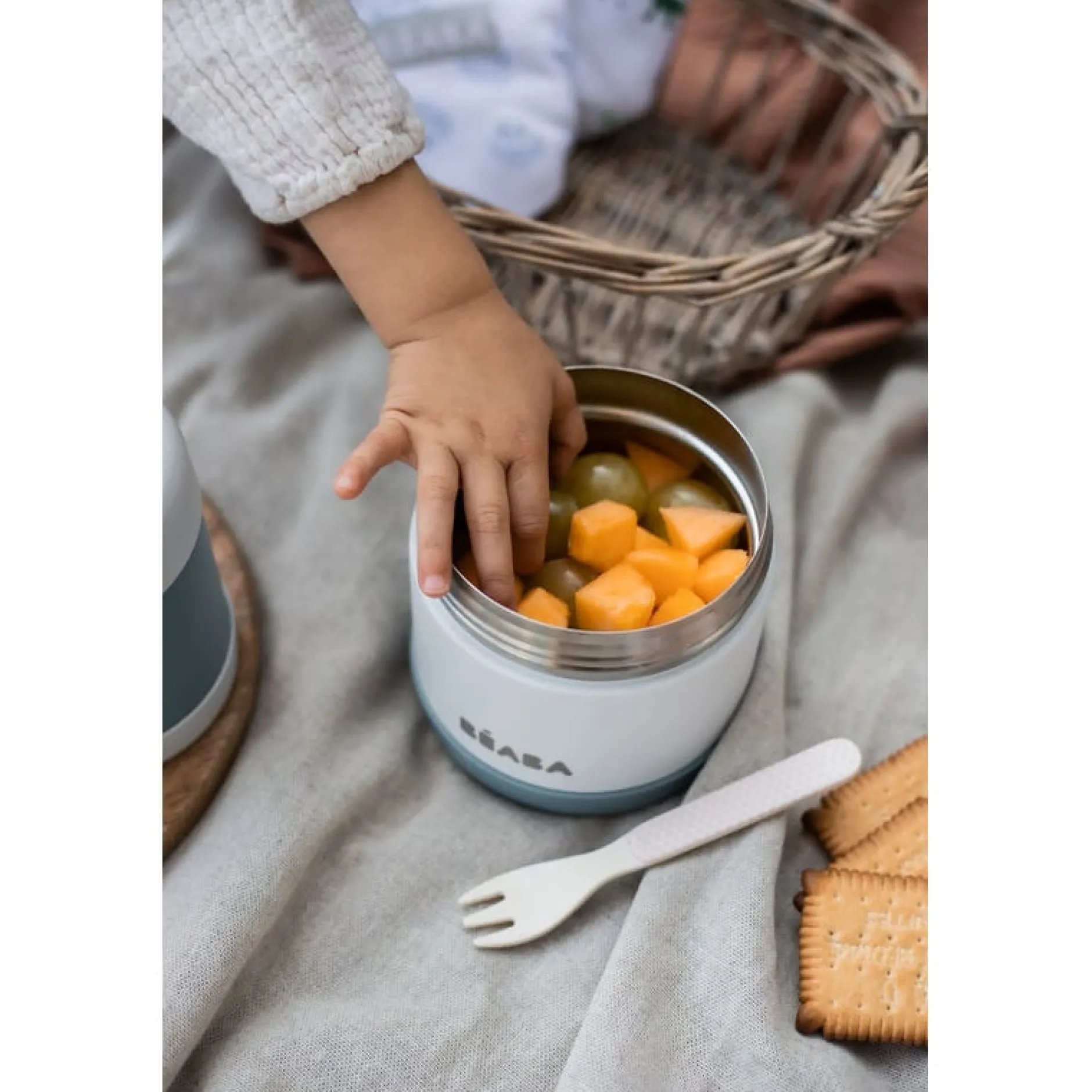 Pots*Béaba Portion inox isotherme 500 ml de Blue