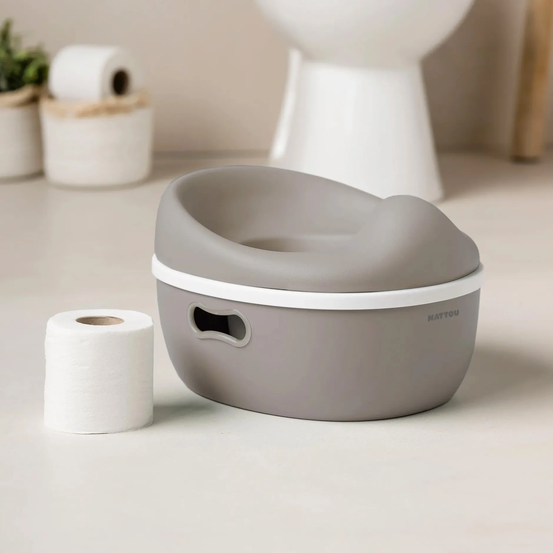 Pots*Nattou Pot d'apprentissage évolutif Potty 3 en 1 de Taupe