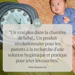 Poubelles*Tommee Tippee Poubelle à Couches Avancée Twist & Click Starter-pack, Lot de 6 Recharges de Blanc