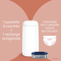 Poubelles*Angelcare Poubelle à couches Dress Up laquée de Blanc