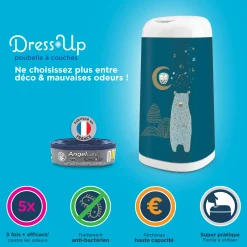 Poubelles*Angelcare Poubelle à couches Dress Up laquée de Blanc