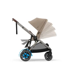 Poussettes Doubles & Triples|Tout Pour Vos Balades*CYBEX Poussette e-Gazelle S + Panier shopping de Châssis Taupe - Almond Beige