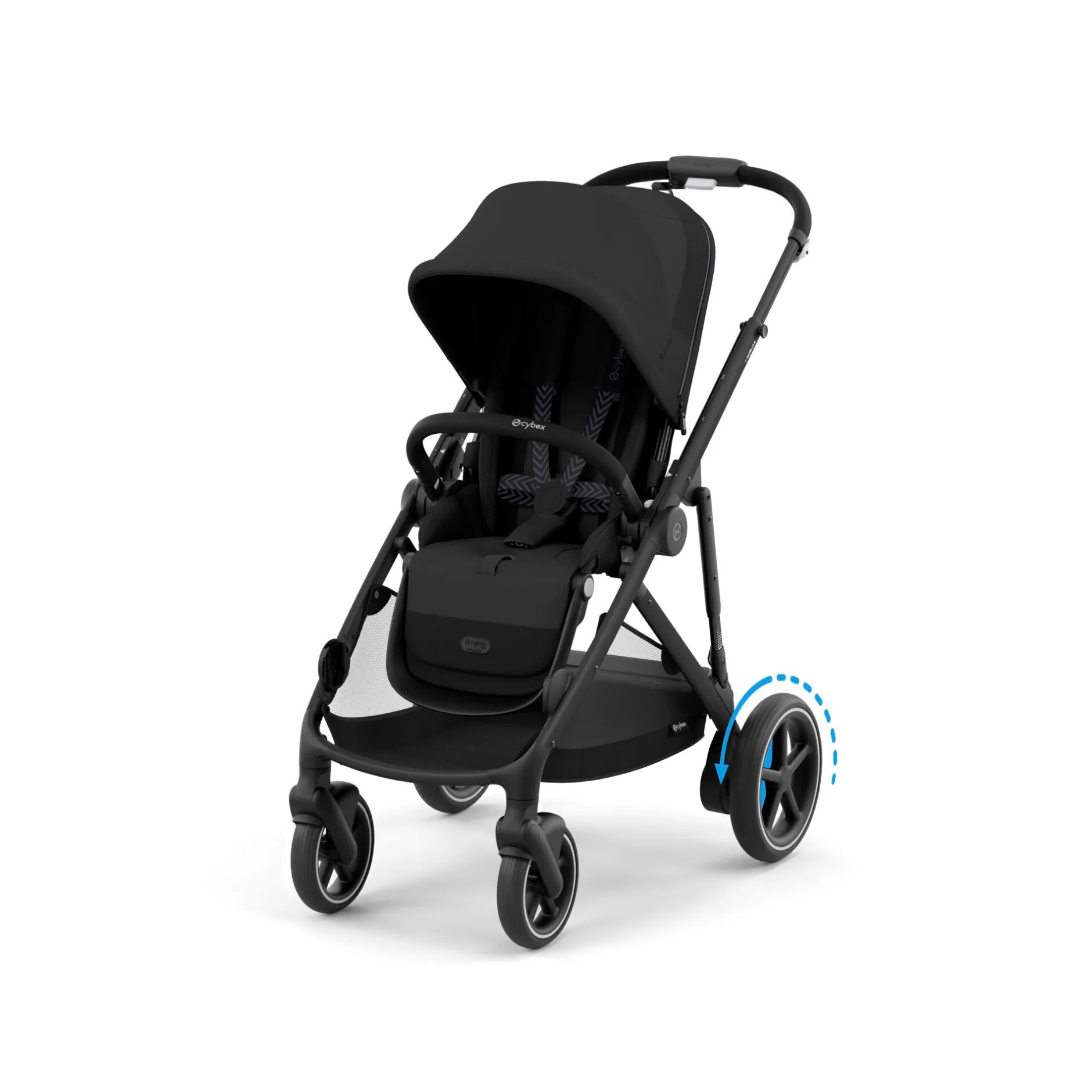 Poussettes Doubles & Triples|Tout Pour Vos Balades*CYBEX Poussette e-Gazelle S + Panier shopping de Châssis Black - Moon Black
