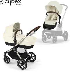 Poussettes 2-En-1|Tout Pour Vos Balades*CYBEX Poussette 2-en-1 Eos Lux de Seashell Beige/Taupe Frame
