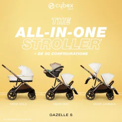 Tout Pour Vos Balades|Poussettes Doubles & Triples*CYBEX Poussette Gazelle S de Châssis Taupe - Seashell Beige