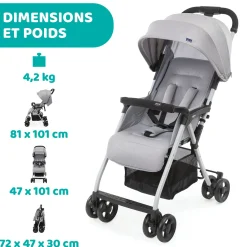 Poussettes Cannes|Tout Pour Vos Balades*Chicco Poussette OHlala 3 de Grey Mist
