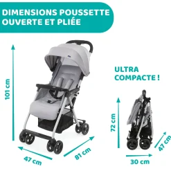 Poussettes Cannes|Tout Pour Vos Balades*Chicco Poussette OHlala 3 de Grey Mist