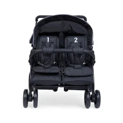 Poussettes Doubles & Triples|Tout Pour Vos Balades*Childhome Poussette Quadruple avec frein auto + housse de pluie + pare-soleil de Noir