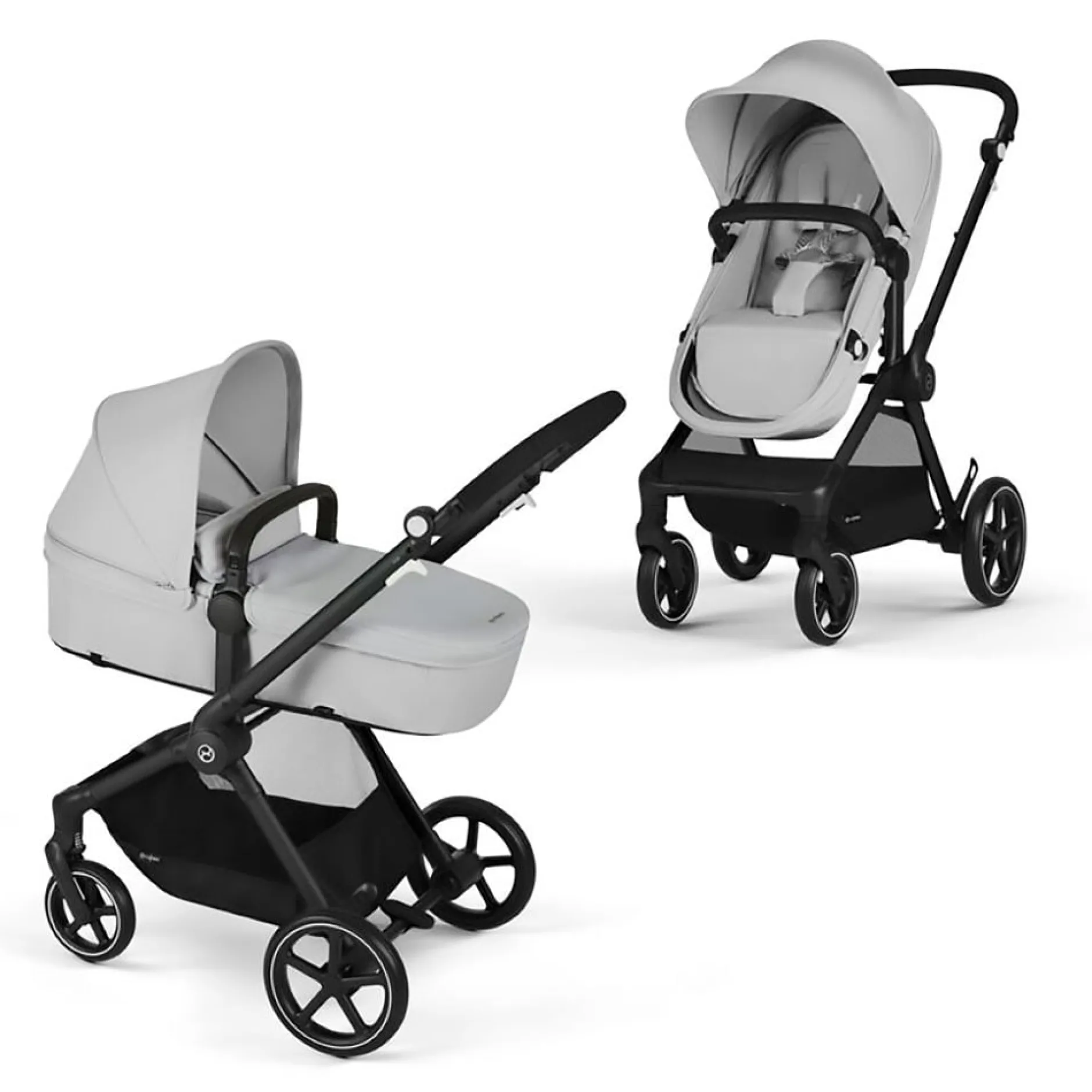 Tout Pour Vos Balades|Nacelles*CYBEX Poussette Trio EOS : Poussette 2-en-1 EOS + Aton B2 i-Size + Adaptateurs de Stone Grey