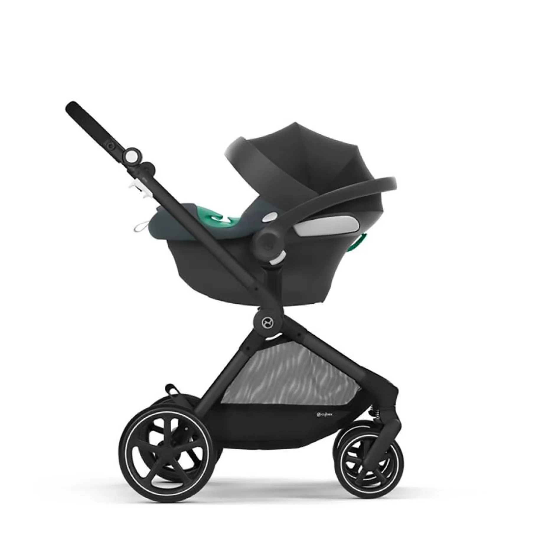 Tout Pour Vos Balades|Nacelles*CYBEX Poussette Trio EOS : Poussette 2-en-1 EOS + Aton B2 i-Size + Adaptateurs de Stone Grey