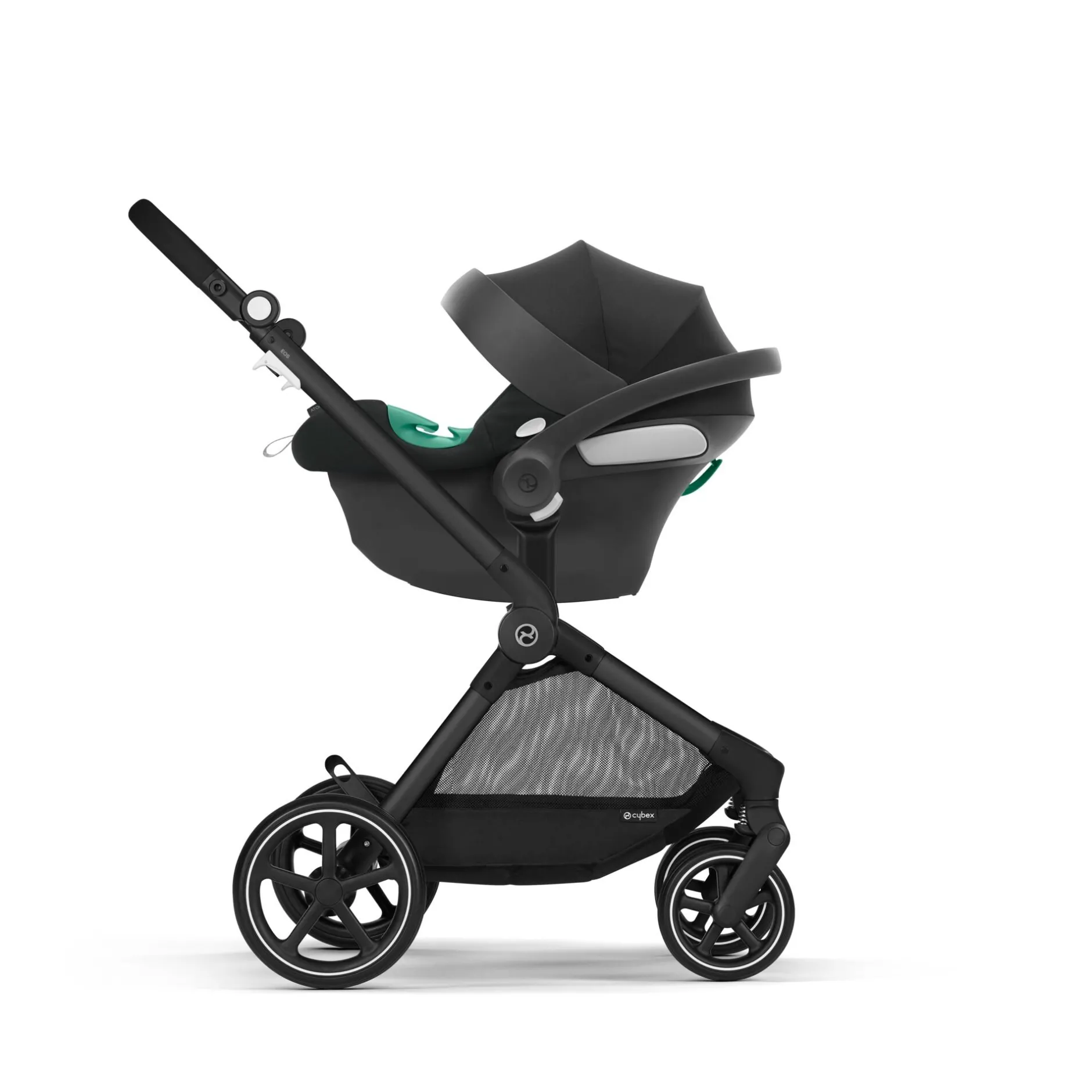 Tout Pour Vos Balades|Nacelles*CYBEX Poussette Trio EOS : Poussette 2-en-1 EOS + Aton B2 i-Size + Adaptateurs de Moon Black