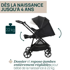 Tout Pour Vos Balades|Poussettes 3-En-1*Chicco Poussette Trio Seety i-Size de Etna Black