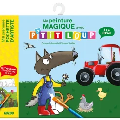 Livres*AUZOU P'tit Loup peintures magiques - à la ferme de Multicolore