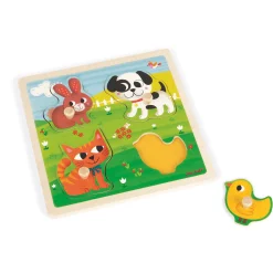Puzzle|Jouets En Bois*Janod Puzzle bois tactile premiers animaux 4 pièces de