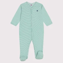 Pyjamas|Pyjamas*Petit Bateau Pyjama bébé en coton à rayures de Vert Aloevera