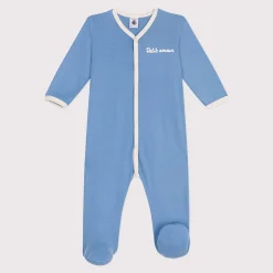 Pyjamas|Pyjamas*Petit Bateau Pyjama bébé en coton uni de Bleu Alaska