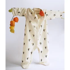 Pyjamas|Pyjamas*P'tit bisou Pyjama en coton recyclé de Beige AOP