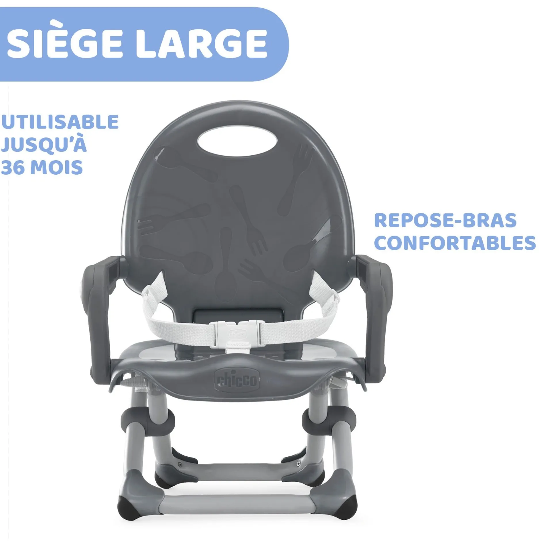 Rehausseurs*Chicco Rehausseur Pocket Snack de Dark Grey