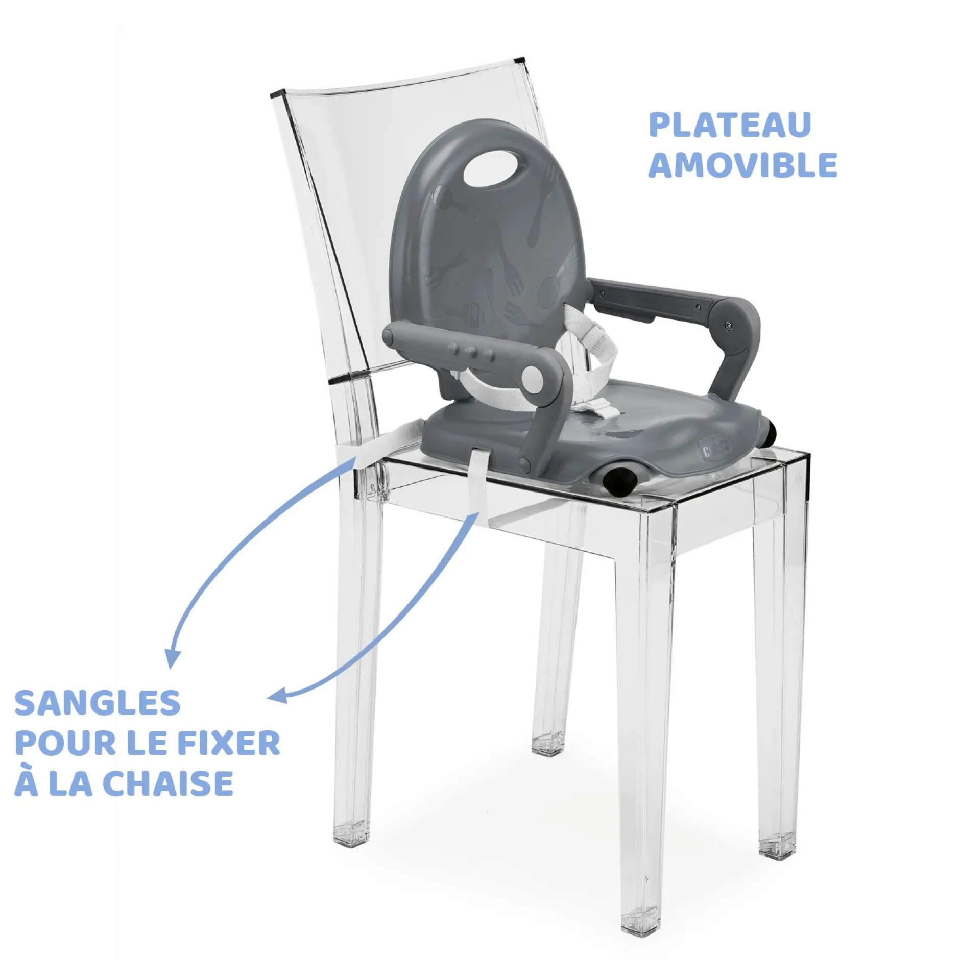 Rehausseurs*Chicco Rehausseur Pocket Snack de Dark Grey