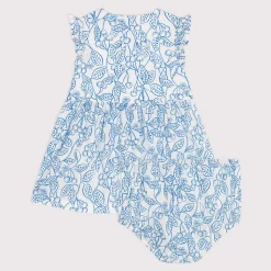 Robes, Jupes*Petit Bateau Robe bébé en coton et son bloomer imprimés cerises bleues de Porcelana