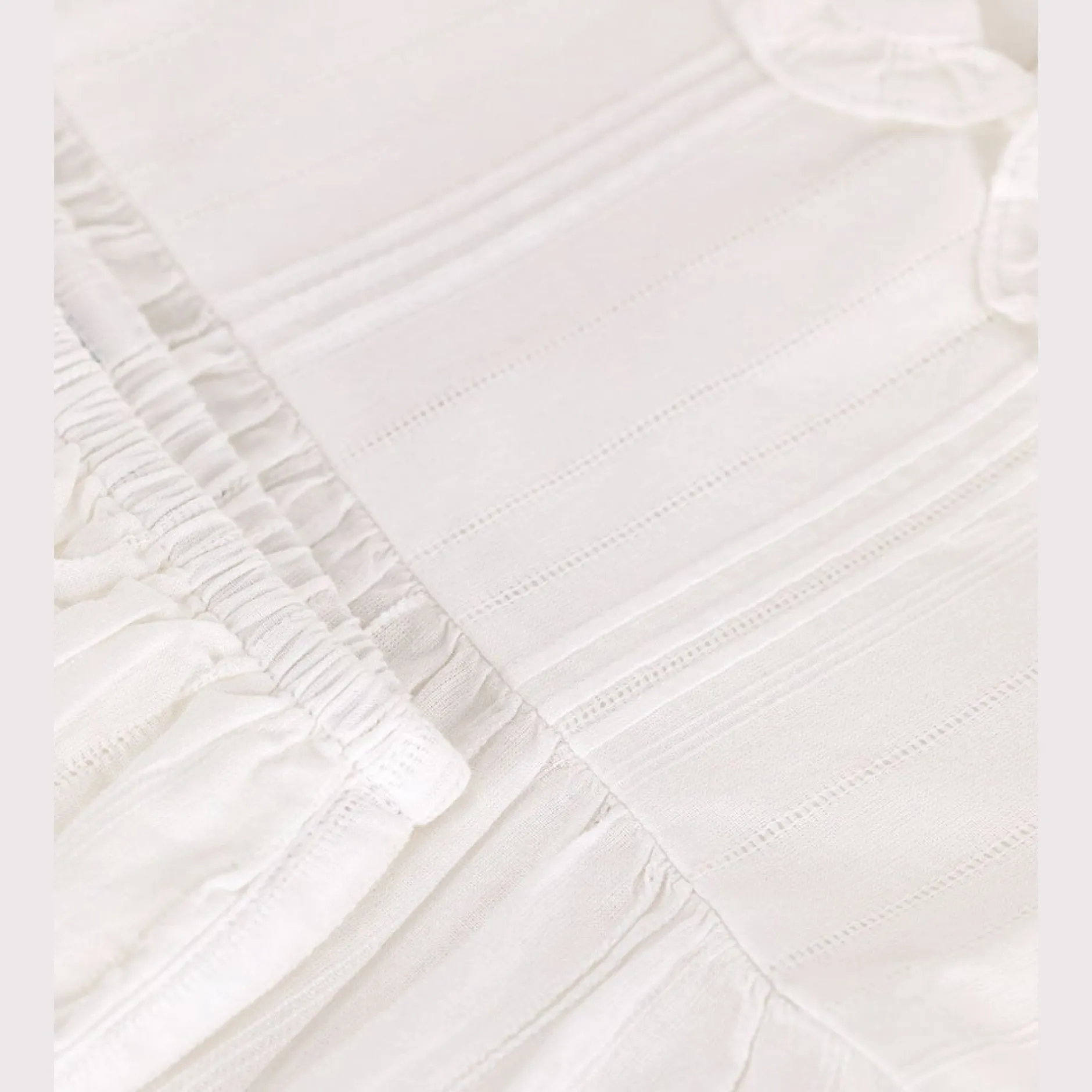 Robes, Jupes*Petit Bateau Robe blanche bébé en coton, bloomer et leurs détails ajourés de Ecume