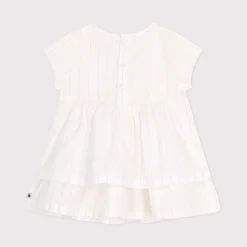 Robes, Jupes*Petit Bateau Robe cérémonie bébé en coton léger manches courtes de Ecume