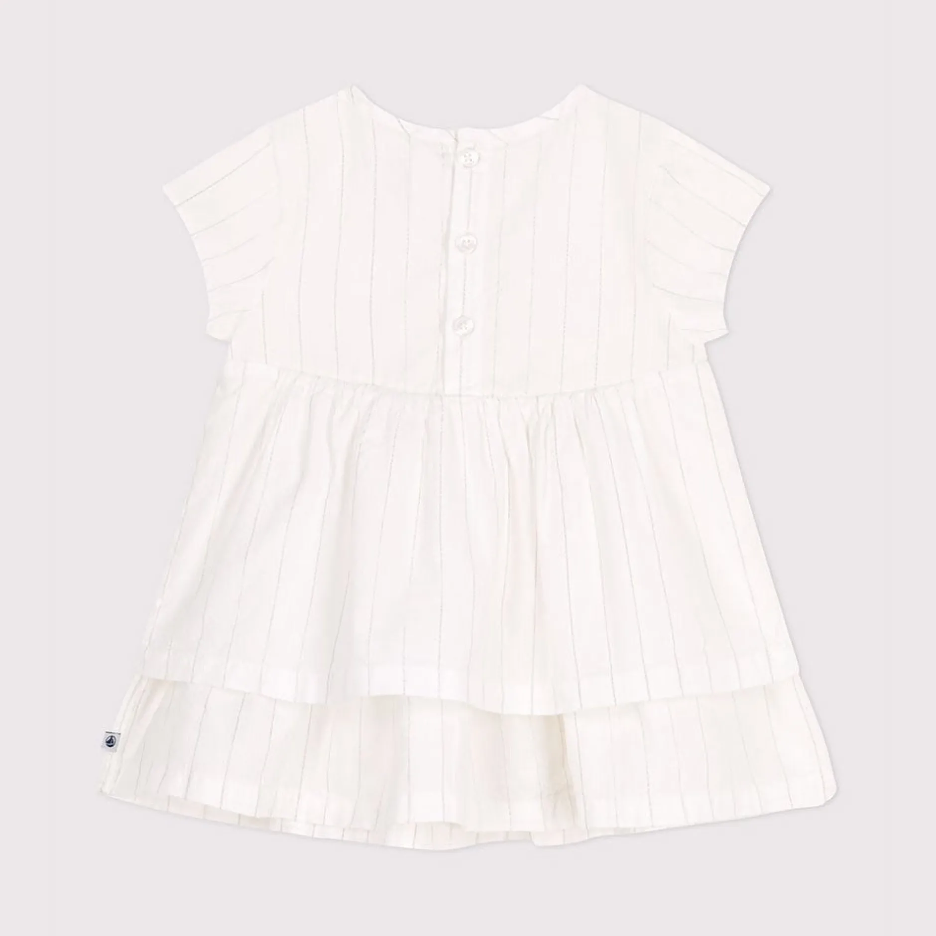 Robes, Jupes*Petit Bateau Robe cérémonie bébé en coton léger manches courtes de Ecume