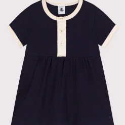 Robes, Jupes*Petit Bateau Robe manches courtes en coton de Bleu smoking