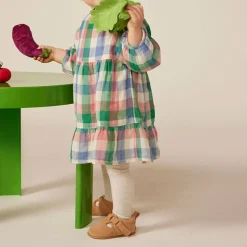 Robes, Jupes*Petit Bateau Robe manches longues en gaze de coton 12 mois de Blanc avalanche / Multicolore