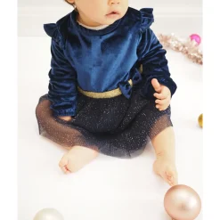 Robes, Jupes*P'tit bisou Robe manches longues en velours de Marine