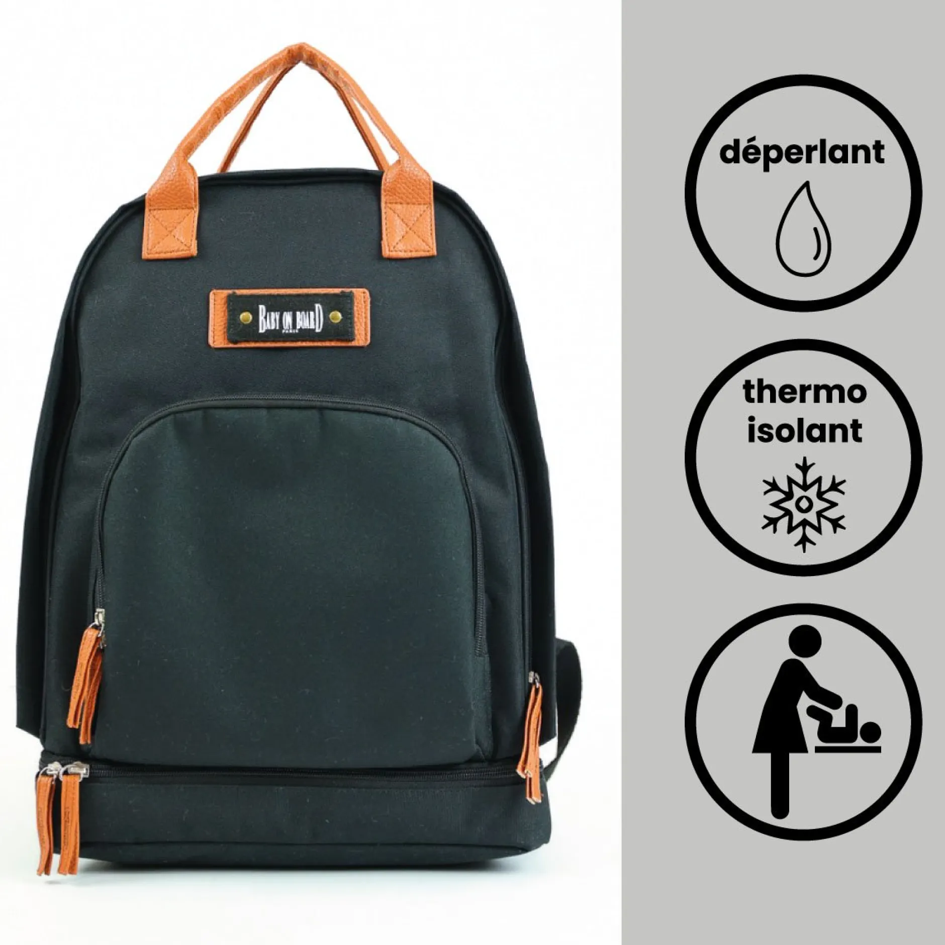 Tout Pour Vos Balades|Sacs À Langer*Baby On Board Sac à dos à langer Backpack de Noir