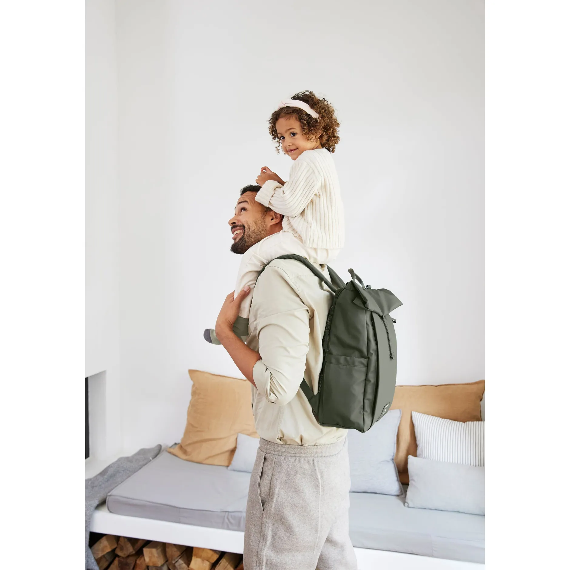 Tout Pour Vos Balades|Sacs À Langer*Lässig Sac à dos à langer Rolltop Up de Olive