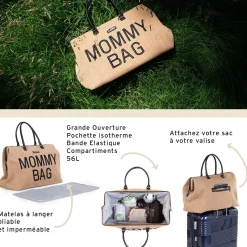 Sacs À Langer|Tout Pour Vos Balades*Childhome Sac à langer Mommy Bag de Raffia Look